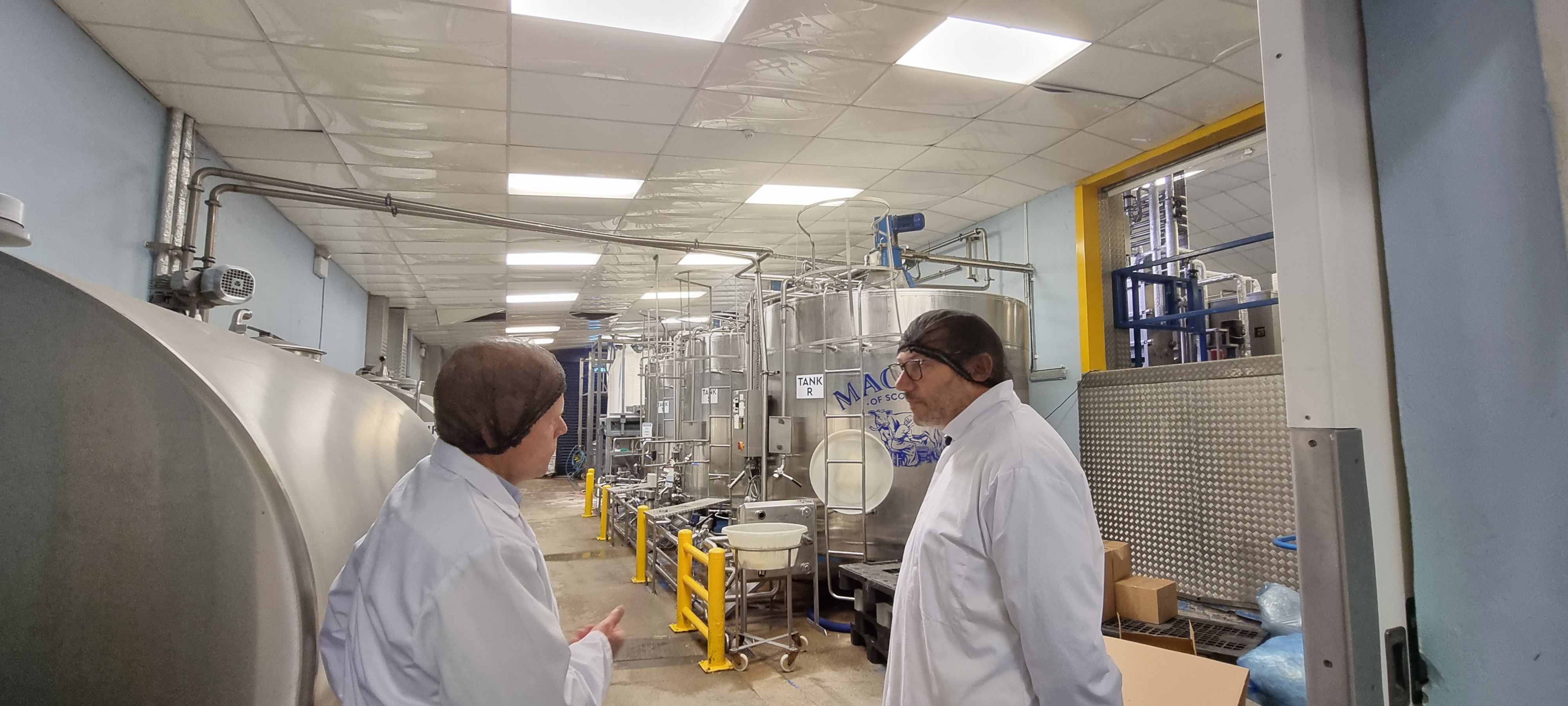 Douglas Lumsden seeing ice cream being produced