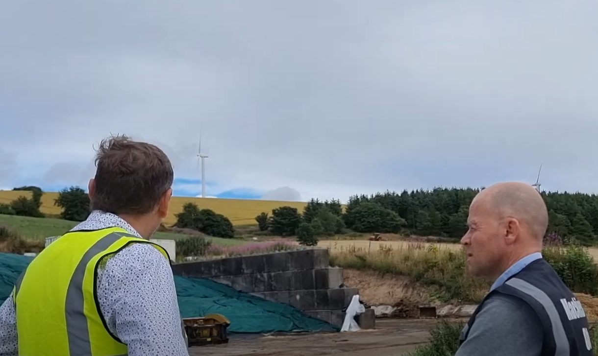 Douglas viewing the wind turbines at Westertown