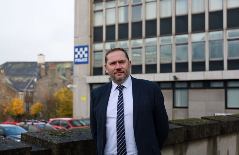 Douglas Lumsden outside the old North East Divisional Headquarters