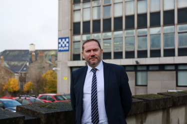 Douglas Lumsden outside the old North East Divisional Headquarters